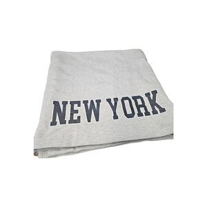 Gray Fleece Blanket NEW YORK Print 62x72